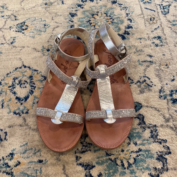 Free People Silver Grecian sandals with leather and rhinestones - Picture 4 of 7